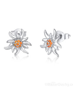 Boucle oreille edelweiss en argent