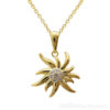 Collar de edelweiss de plata - 2cm - Oro (dorado)