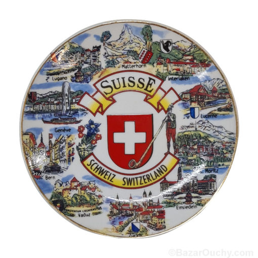 Assiette souvenir villes suisse