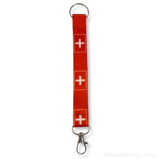 Sangle porte clé croix suisse