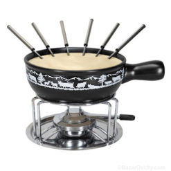 Swiss poya decoupage fondue pot