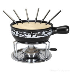 Schweizer Poya-Decoupage-Fondue-Topf