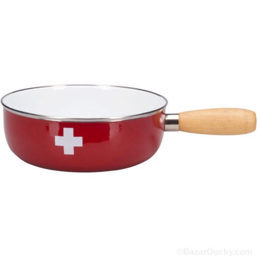 Fondue pot Swiss cross