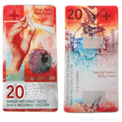 Imán imán billetes suizos 20 francos chf
