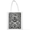 Borsa tote bag in tessuto - Poya decoupage bianco e nero