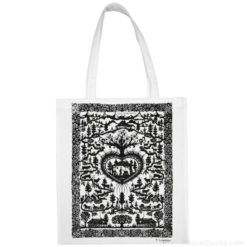 Tote bag fabric bag - Poya black and white decoupage