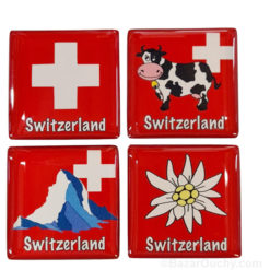 Set of 4 Swiss magnets - Red