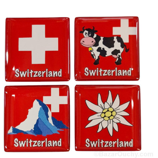 Set 4 aimants suisse - Rouge