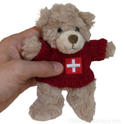 Swiss cross t-shirt bear plush keychain