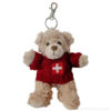 Teddy bear Swiss cross t-shirt plush key ring