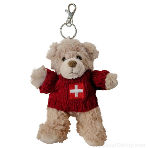 Ourson t shirt croix suisse peluche porte clé