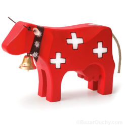 Swiss red wooden cow Swiss cross toy