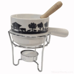 Caquelon chocolate fondue poya decoupage