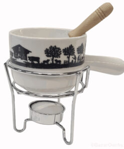 Caquelon fondue chocolat découpage poya