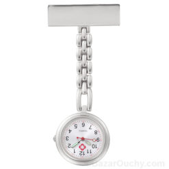 ساعة ممرضة من المعدن الفضي - اسم قابل للتخصيص