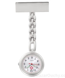 Montre infirmière métal argent - Nom personnalisable