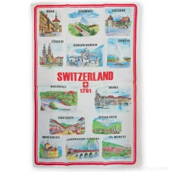 Linge torchon avec villes suisses