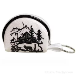 Mini porte monnaie blanc - Poya decoupage