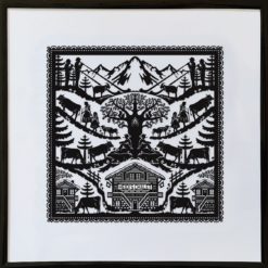 Real paper cutting under frame - Personalized