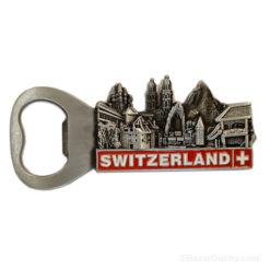 Swiss metal magnet bottle opener - Villes_