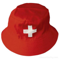 Roter Fischerhut mit Schweizer Kreuz - Hut