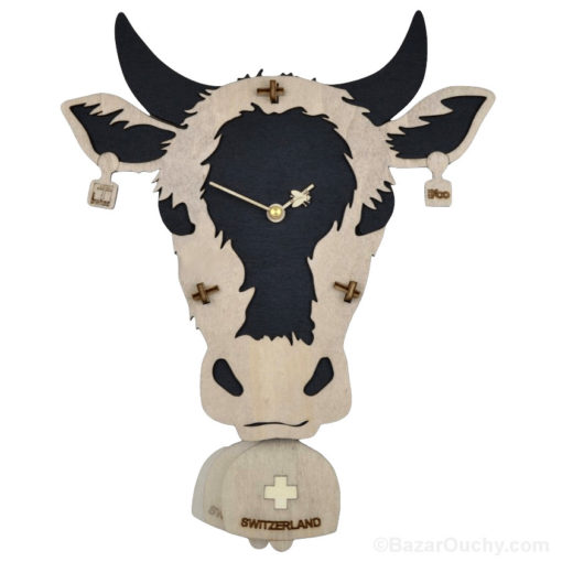 Swiss cow head pendulum clock