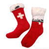 Chaussettes de chalet épaisse - Croix suisse - Rouge