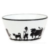 Black and white poya carving bowl