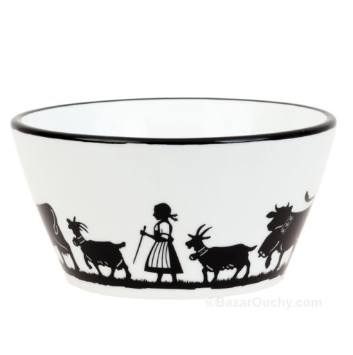 Black and white poya carving bowl