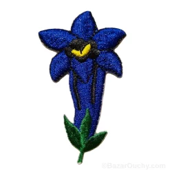 Gentian embroidered patch to sew on