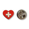 Heart Swiss cross pin