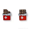 Boucle d'oreille - Chocolat suisse en bois