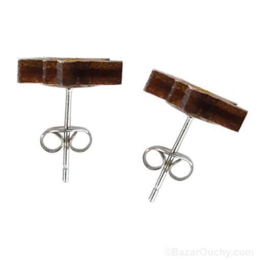 Earring Edelweiss wood