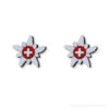 Boucle d'oreille Edelweiss croix suisse - 12.5mm_