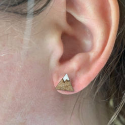 Earring - Swiss mountain in wood_