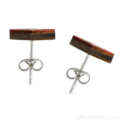 Boucle d'oreille coeur croix suisse en bois - Side_