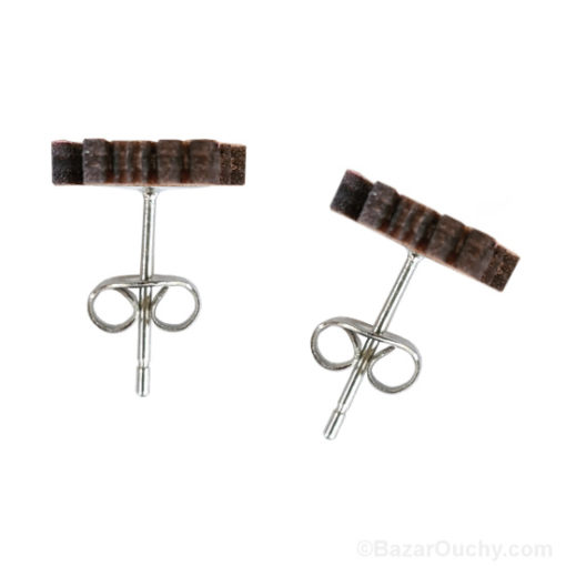 Boucle d'oreille vache suisse en bois