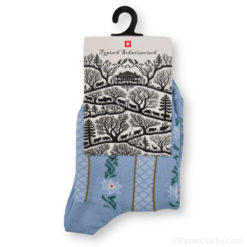 Swiss children's sock - edelweiss - blue