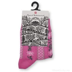 Swiss children's socks - edelweiss - pink