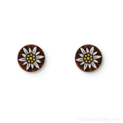 Earring Edelweiss wood - Silver - Switzerland