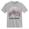 Camiseta suiza con montaña
