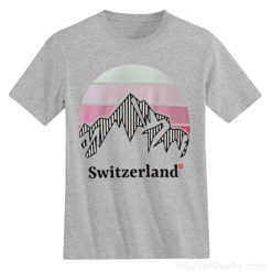 Maglietta svizzera con montagna