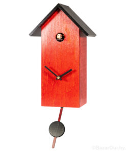 Pendule horloge coucou acajou