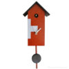 Red cuckoo clock pendulum with Swiss cross