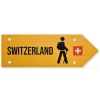 Panneau tourisme pédestre suisse - Jaune