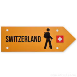 Panneau tourisme pédestre suisse - Jaune