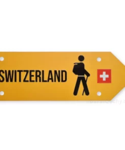 Panneau tourisme pédestre suisse - Jaune