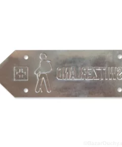 Panneau tourisme pédestre suisse - Jaune - Back