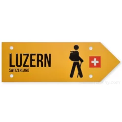 Panneau tourisme pédestre suisse - Luzern - Jaune