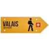 Panneau tourisme pédestre suisse - Valais - Jaune